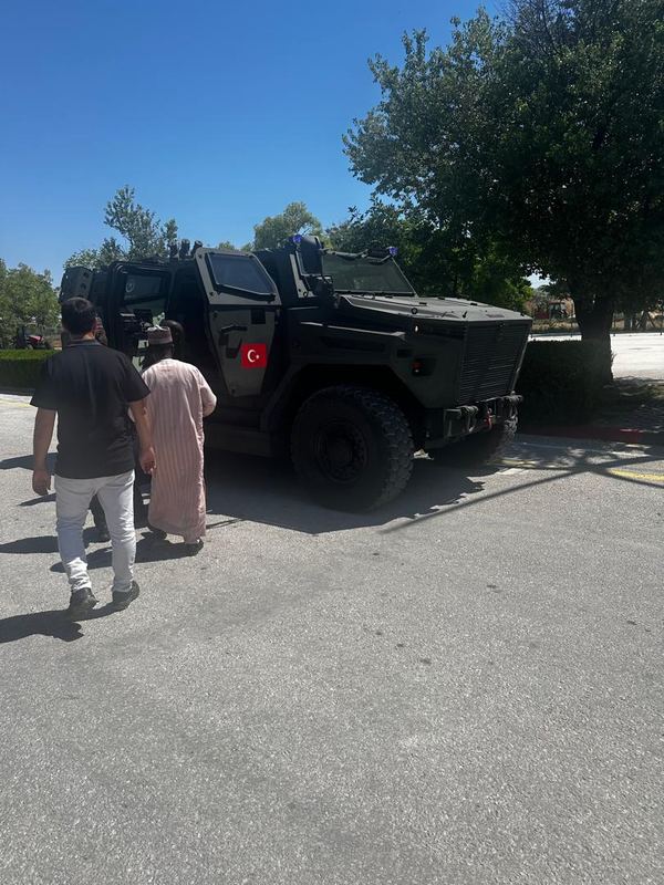 Armoured vehicle on display at a Konya manufacturer